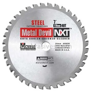 MK Morse Metal Devil NXT Circular Saw Blade – 7″ Diameter, 40-Tooth Steel-Cutting Blade