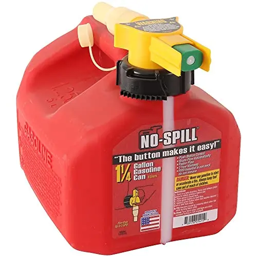 No-Spill 1415 1.25-Gallon CARB-Compliant Portable Gas Can – Red Polyethylene Design