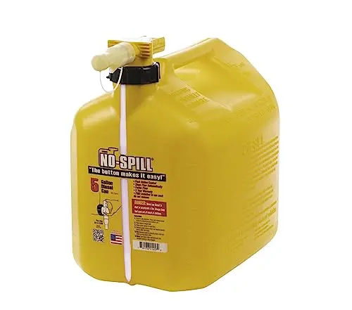No-Spill NSP-1467S 5-Gallon Diesel Fuel Can — View Stripe Gauge, Leak-Proof Spout