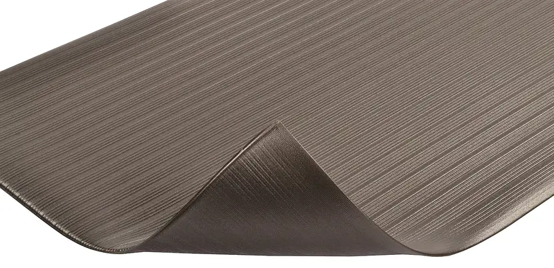 NoTrax 410 Airug Anti-Fatigue Mat — 2′ × 3′ × 3/8″, Grey, Ribbed Surface with Beveled Edges