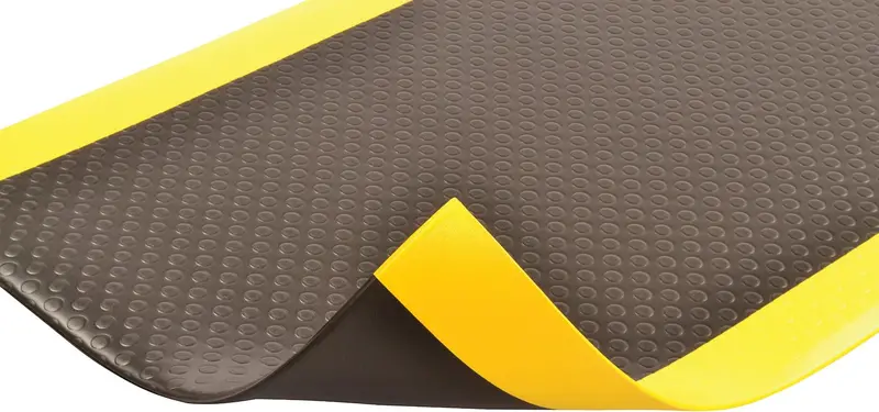 Notrax 417 Bubble Sof-Tred Anti-Fatigue Mat – 2′ x 60′ x 1/2″, Dyna-Shield Slip-Resistant Surface, Black/Yellow Industrial Floor Mat