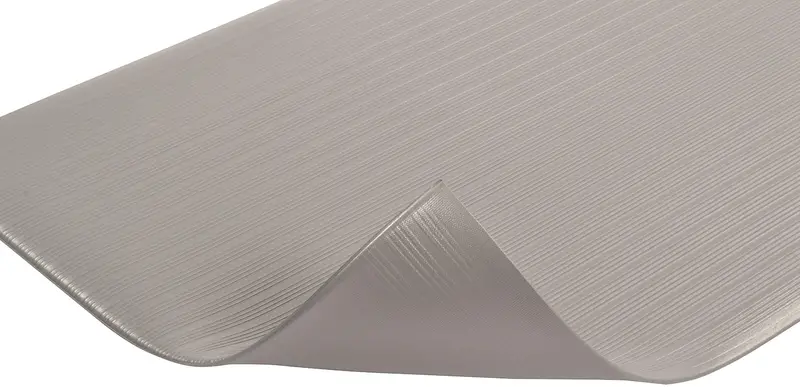 Notrax Airug Anti-Fatigue Floor Mat — 2′ x 60′ x 3/8″, Gray Ribbed Texture with Beveled Edges (Model 410R0324GY)