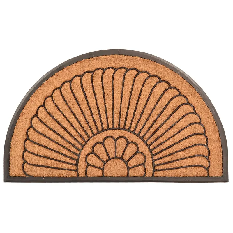 Notrax C04S2439CR Crescent Rubber-Backed Natural Coir Doormat – 24″ x 39″ Indoor/Outdoor Entry Mat