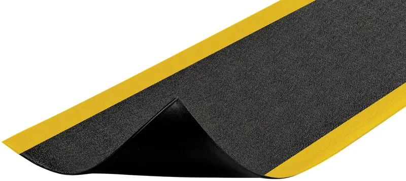 NoTrax Sof-Tred Safety Mat – 3′ x 60′, 3/8″ Black/Yellow Anti-Fatigue Floor Pad