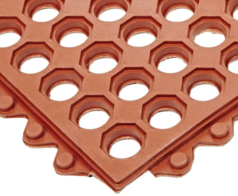 Notrax UltraMat T32 Anti-Fatigue Drainage Mat – 3′ x 5′ Modular Red Floor Mat for Standing Work Areas