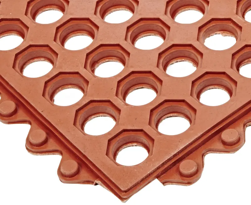 NoTrax UltraMat T32 Modular Anti-Fatigue Mat – 3′ x 3′, Red Drainage Surface for Standing Work Areas