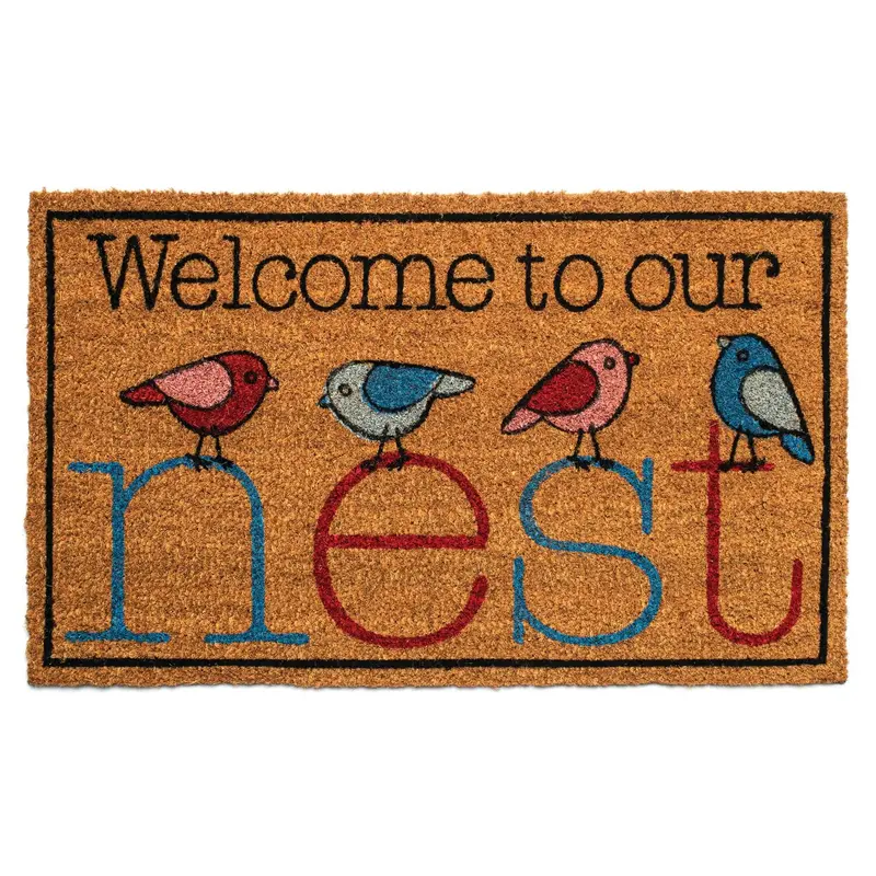 NoTrax Welcome Nest Natural Coir Doormat – 18″ x 30″, Vinyl-Backed for Indoor or Outdoor Use