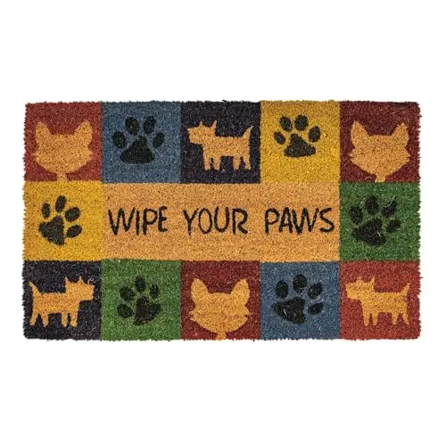 NoTrax Wipe Your Paws Doormat – Vinyl-Backed Natural Coir, 18″ x 30″, Indoor/Outdoor