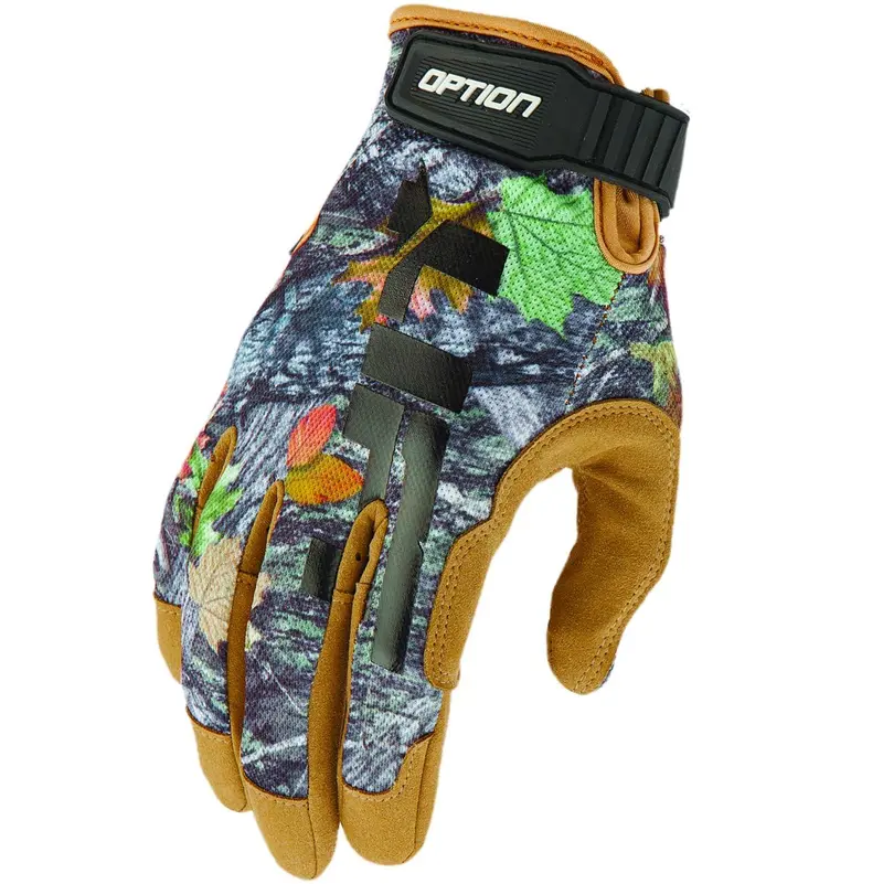 OPTION Camo Work Glove – Synthetic Leather Palm with Breathable Air Mesh Back