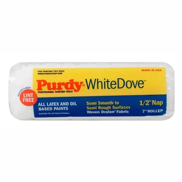 Purdy Dralon White Dove Roller Cover – 7″ x 1/2″ Nap