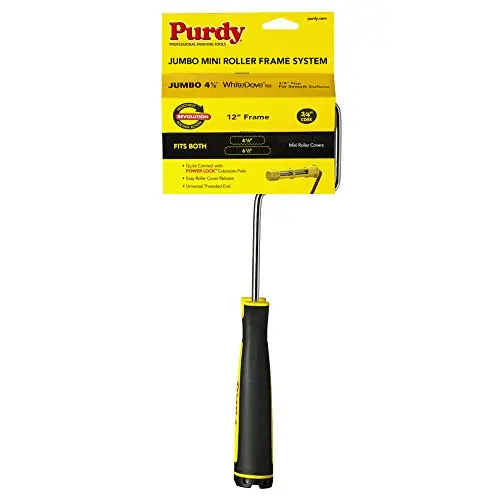 Purdy Jumbo Mini Roller & Frame Set – 4-1/2-Inch White Dove Cover
