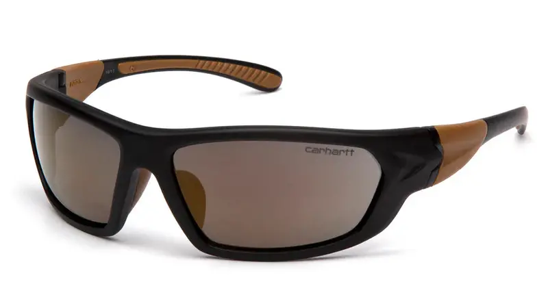 Pyramex Carhartt Carbondale Safety Glasses – Black/Tan Frame with Antique Mirror Lens