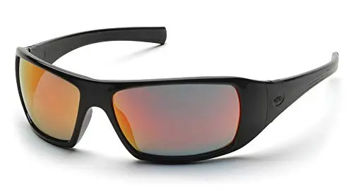 Pyramex Goliath Safety Eyewear — Black Frame with Ice Orange Lens