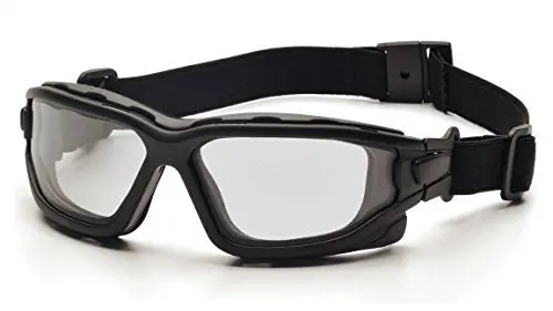 Pyramex I-Force Black Safety Glasses with Anti-Fog Clear Lenses