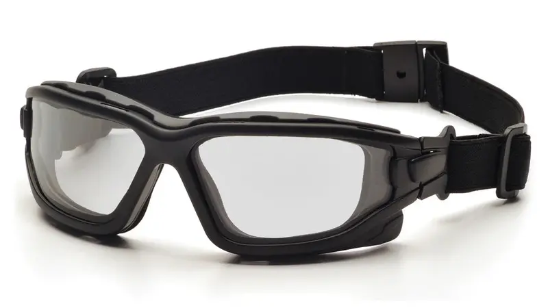 Pyramex I-Force Safety Glasses – Clear Anti-Fog Lens, Black Temples & Strap (12-Pair Pack)