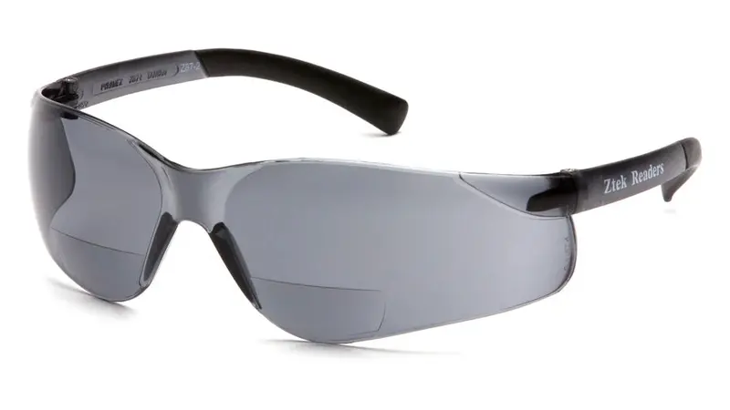 Pyramex Ztek Bifocal Safety Glasses – Gray Lens, +1.5 Diopter