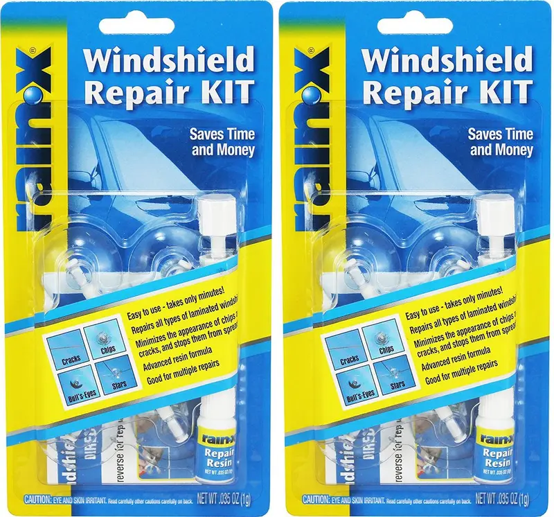 Rain-X 600001 Windshield Crack Repair Kit – Dual-Pack (2 x 0.035 oz) for Clear, Quick Glass Fixes