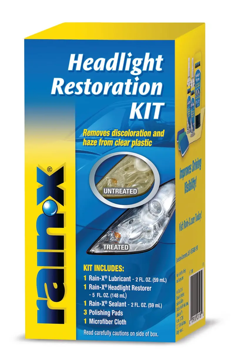 Rain-X 800001809 Headlight Restoration Kit – Oxidation Removal System for Haze-Free Clarity and UV Protection