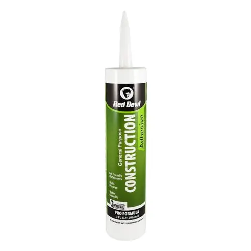 Red Devil 077606 General-Purpose Construction Adhesive – 9 oz White Formula, 6-Pack Value Bundle