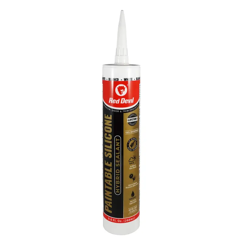 Red Devil 0985 Paintable Silicone Hybrid Sealant – 9 oz White Tube