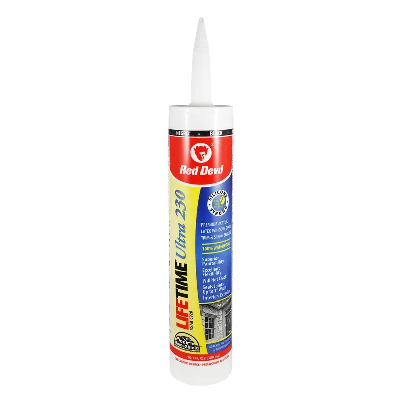 Red Devil Lifetime Ultra Premium Elastomeric Acrylic Sealant – Black, 10.1 oz (Single)