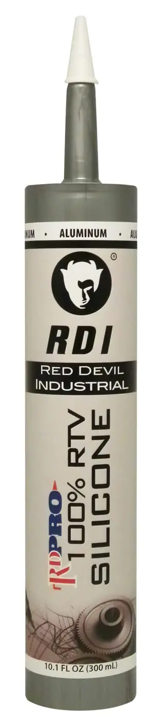 Red Devil RD PRO Industrial RTV Silicone Sealant – Aluminum, 10.1 oz Weather-Resistant Tube