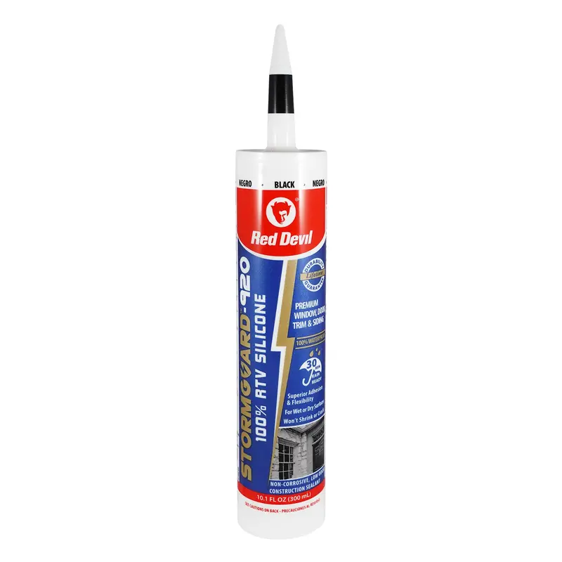 Red Devil StormGuard 920 RTV Silicone Sealant – 100% Weatherproof, Black, 10.1 oz Tube (12-Pack)