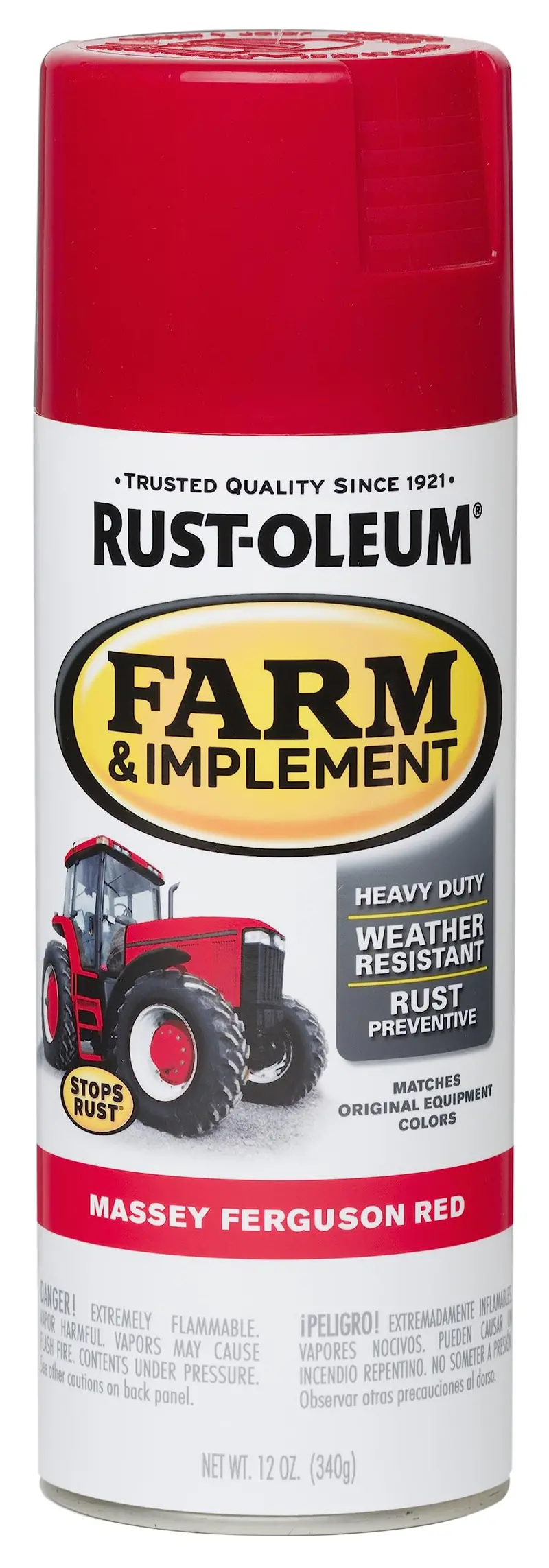 Rust-Oleum 280134 Farm & Implement Spray Paint – Massey Ferguson Red, 12 oz Can (Single)