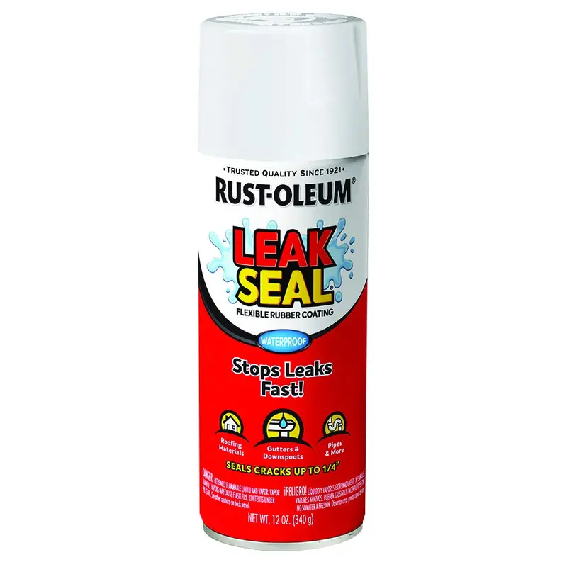 Rust-Oleum LeakSeal Flexible Rubber Coating Spray — 12 oz, White (Single Can)