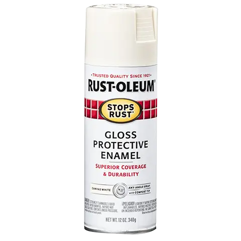 Rust-Oleum Stops Rust Gloss Spray Paint – Canvas White, 12 oz Can