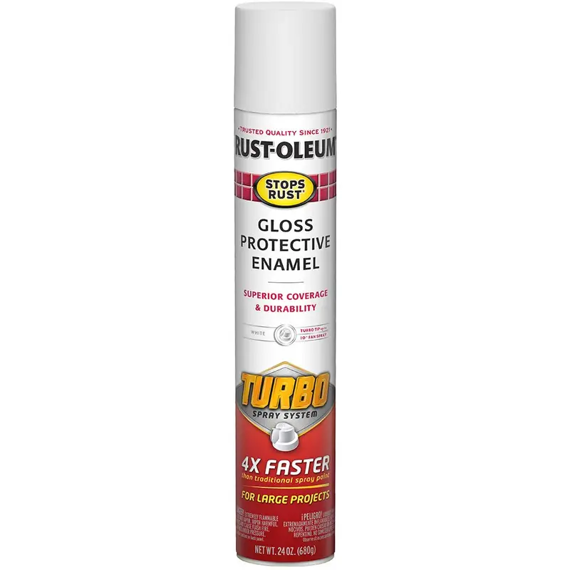 Rust-Oleum Stops Rust Turbo Spray Paint – Gloss White, 24 oz Can
