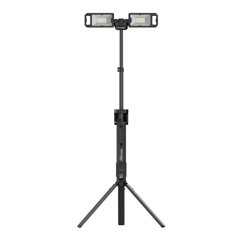 Scangrip Tower 5 CONNECT LED Floodlight – 5000-Lumen Portable Work Light, Battery-Powered, Built-in Tripod, Lightweight Aluminum Housing