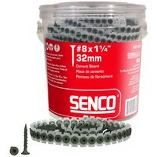 Senco 08T125W Cement Board Screws – 8-Gauge, 1-1/4″, Collated (1,000-Pack)