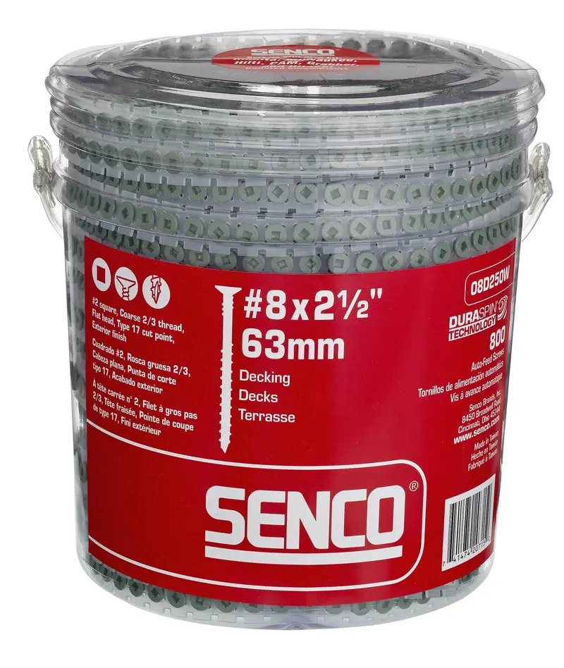 Senco #8 x 2-1/2-Inch Decking Screws for Wood-to-Wood Fastening