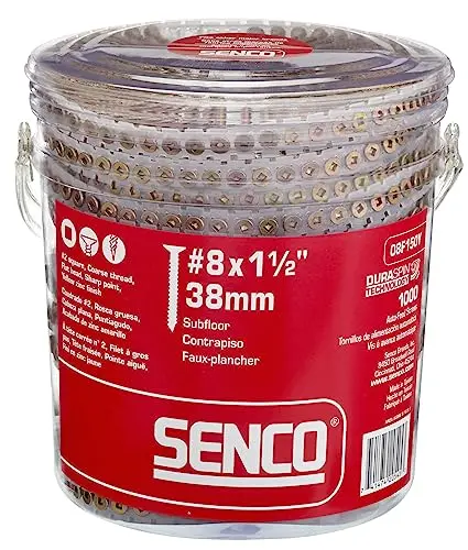 Senco DuraSpin #8 × 1.5″ Collated Wood-to-Wood Screws – 1,000 Count