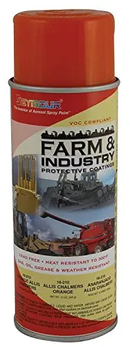 Seymour 16-210 Farm & Industry Enamel Spray Paint – Allis Chalmers Orange, Rust-Resistant Industrial Coating
