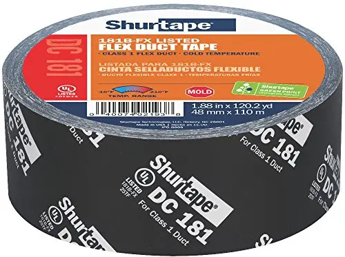 Shurtape DC181 UL 181B-FX Certified Film Tape – 48 mm × 110 m, Metalized Print