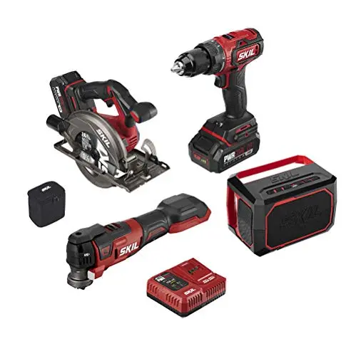 SKIL PWR CORE 20 Brushless 20V 4-Tool Combo Kit – Cordless Power Tool Set