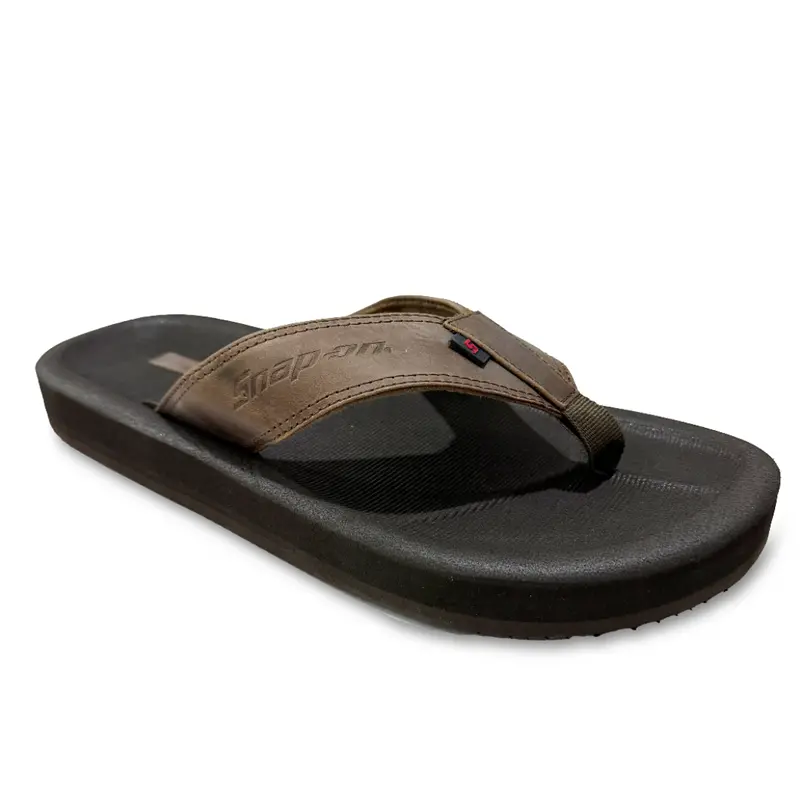 Snap-on Glide Work Shoe – Brown Leather Composite Toe Design