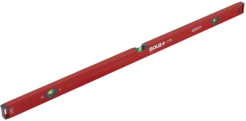 SOLA LSX48 X PRO Aluminum Spirit Level – 48-Inch Box Beam with Triple Magnified Vials (3x, 60% Enhanced Visibility)