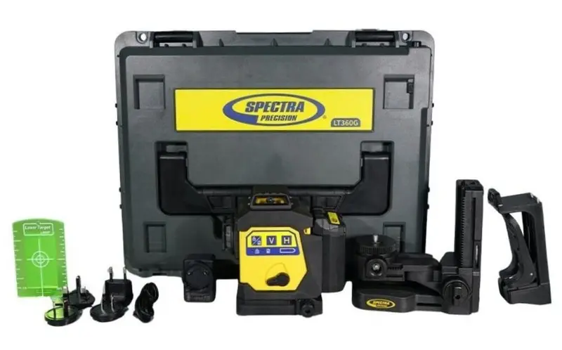 Spectra Precision LT360G Cross-Line Laser Level – 3-Plane Green Beam Layout Tool