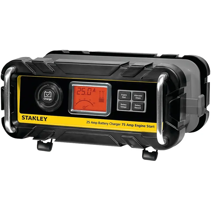 STANLEY BC25BS Smart 12V Battery Charger – 25 Amp Automotive/Marine Charging, Dual-Color Design