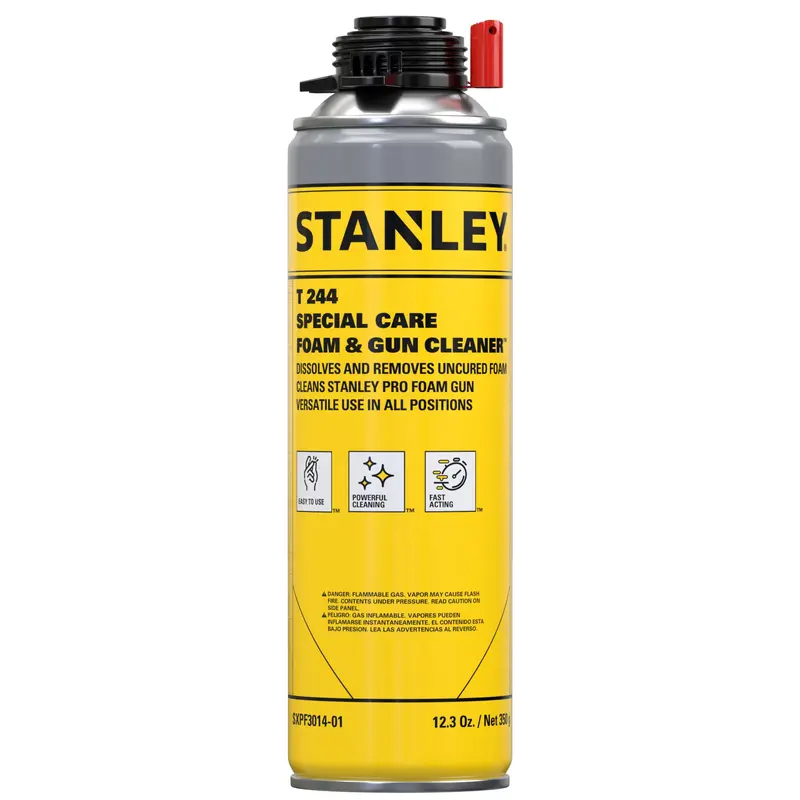 STANLEY Foam Gun Cleaner – 12.3 oz Solvent for Uncured Polyurethane Spray Foam Dispensers