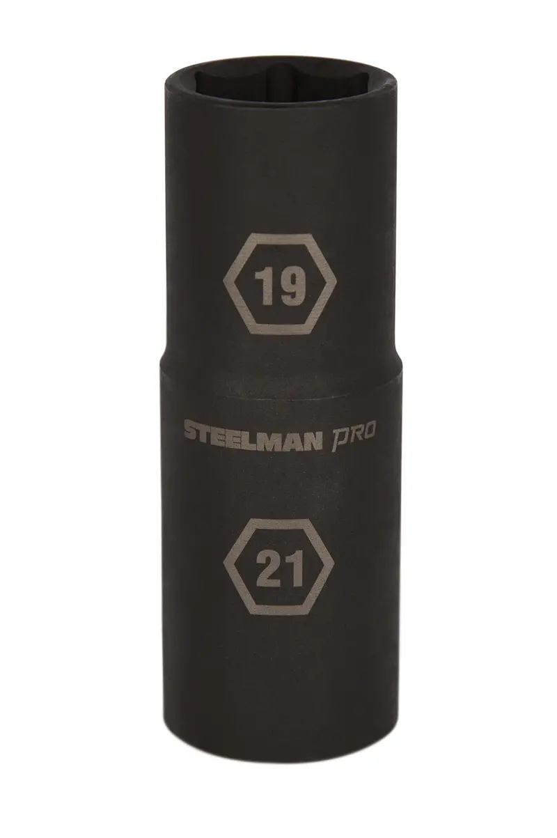 Steelman Pro 79400 1/2″ Drive 19mm x 21mm Thin-Wall 6-Point Impact Flip Socket