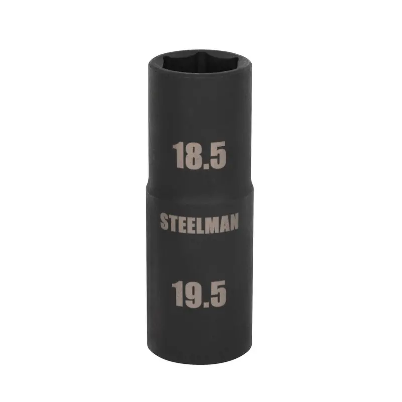 Steelman Pro 97025 1/2″ Drive Double-Ended Thin-Wall Impact Socket — 18.5mm × 19.5mm, 6-Point