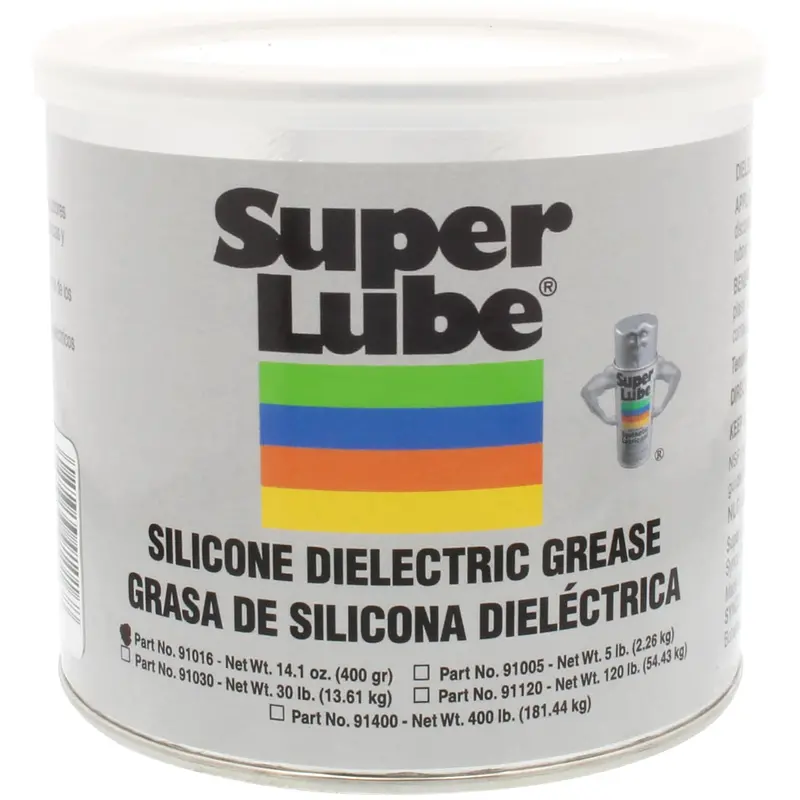 Super Lube Silicone Dielectric Grease & Vacuum Lubricant – Non-Curing, Translucent White Formula (400g / 14.1 oz Canister)