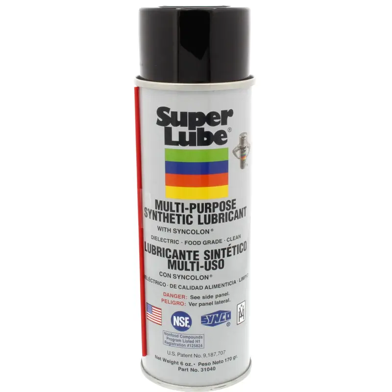 Super Lube Synthetic Multi-Purpose Lubricant with Syncolon – 6 oz Translucent Aerosol, NSF Food-Grade Certified