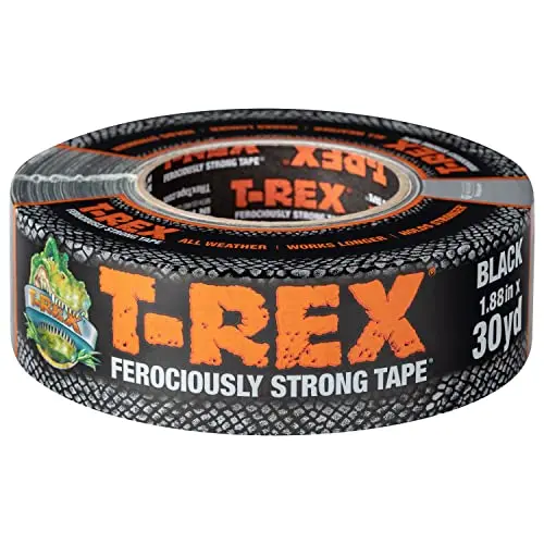 T-Rex Heavy-Duty Duct Tape – UV-Resistant, Waterproof, 1.88″ x 30 Yards, Black