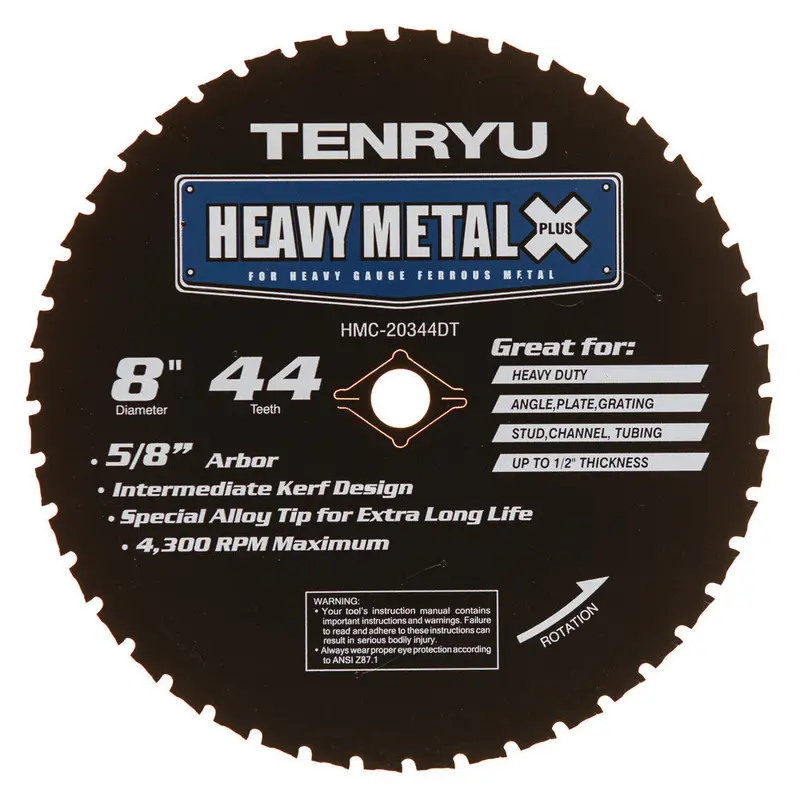 Tenryu HMC-20344DT Heavy Metal Plus X Series 8-Inch High-Performance Saw Blade