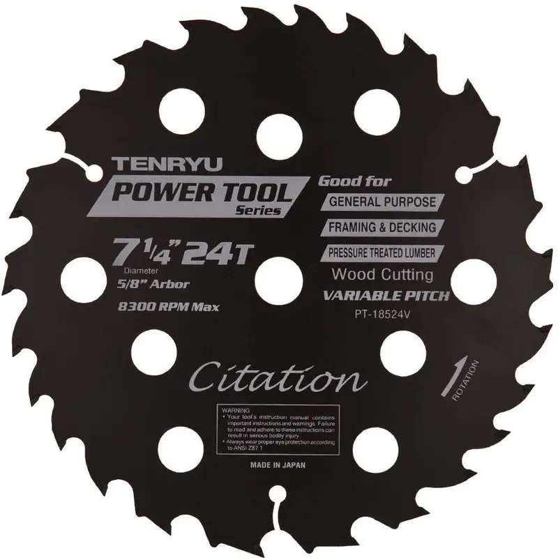 Tenryu PT-18524V Citation 7-1/4″ Professional Wood-Cutting Blade